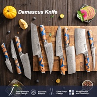 Ensemble de couteaux de cuisine Damas à prix raisonnable, couteaux Santoku, utilitaires, Nakiri, en acier VG10, ensemble de couteaux japonais haut de gamme