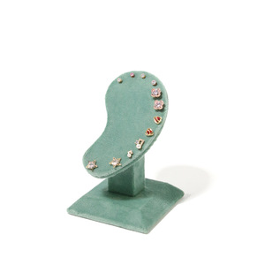Factory Direct Green Velvet <strong>Earrings</strong> Display Stand Ear Shape Jewelry Storage <strong>Holder</strong> 6 Pairs <strong>Earrings</strong> Stud Storage Display - Product Image 1
