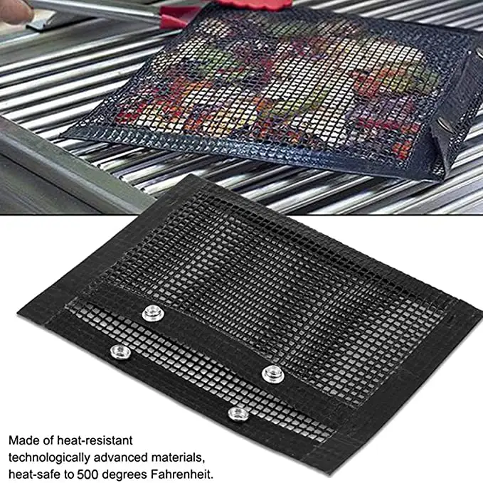 New Product Reusable BBQ Grill Basket Tool Non-stick PTFE Barbecue Grilling Mesh Bag