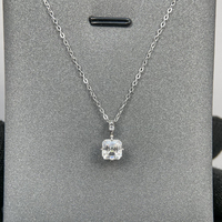 Collier pendentif pour femme Mlluki Moissanite en argent sterling 925, taille Asscher, 1 carat, forme cube de sucre