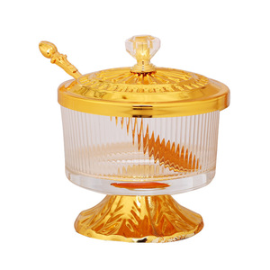 Pot à sucre en verre de luxe de style européen, décor réglable pour cuisine et salon, idéal pour le stockage du <span class=keywords><strong>sel</strong></span>, de la <span class=keywords><strong>sauce</strong></span> <span class=keywords><strong>soja</strong></span>, du vinaigre et des collations - Product Image 5
