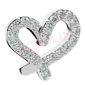 Biojoux Tendance Boucles d'oreilles clous en acier inoxydable 11 mm avec strass en cristal en forme de cœur amusant pour femmes, hypoallergéniques, pour fêtes - Product Image 1