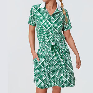 Benutzer definierte Sublimation Muster Druck Golf Polo Kleid Leichte Sport Active wear Kleid Damen Tennis Kleid - Product Image 1