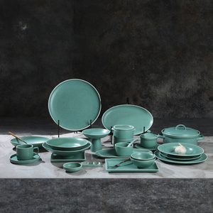 2025 nuovo Set di stoviglie in ceramica verde All - in - <span class=keywords><strong>One</strong></span> squisito, consistenza liscia, ideale per cene in famiglia e al ristorante - Product Image 2