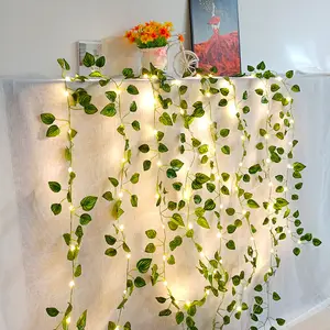 Artificial Rattan Leaves Wall Hanging Vine Leaf Summer Decoration For Outdoor Indoor Party Decorations