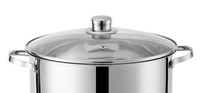 Pots à pâtes 3 pièces multifonction en acier inoxydable de qualité supérieure pot à spaghetti avec base encapsulée et couvercle en verre, argent