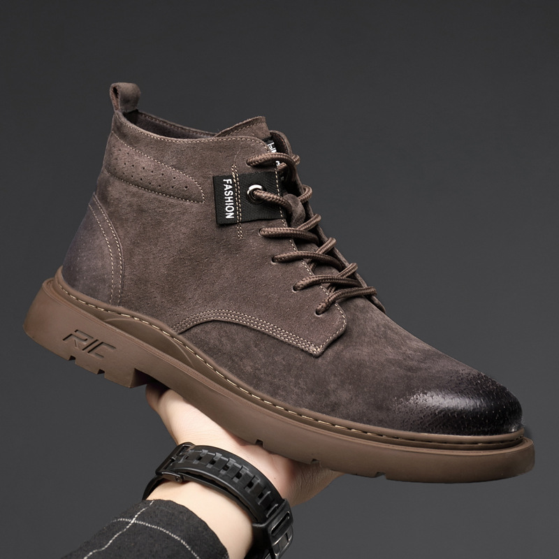 Мужские кожаные ботильоны новейшего дизайна, повседневные мужские ботинки из натуральной кожи