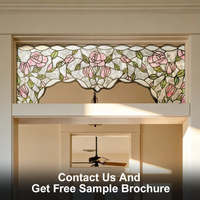 FANCYFIX Film de Fenêtre Statique 3D Rose de la Couronne, Échantillon Gratuit 100x45cm, Film Décoratif en PVC pour Appartement