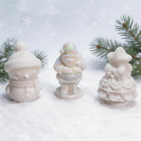 Figurines d'animaux sculptées en jade blanc naturel, Père Noël, Bonhomme de neige, Statue d'arbre de Noël, Artisanat en cristal de guérison, Décoration d'intérieur, Cadeau