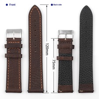 Bracelets de montre Lionorm en cuir véritable pleine fleur fait main à motif litchi, à dégagement rapide, 18mm, 20mm, 21mm, 22mm, 24mm, en gros