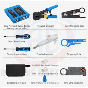 Kit d'outils de sertissage pour câbles réseau multifonctionnels RG EZ, 10 en 1, titane, testeur d'entretien <span class=keywords><strong>informatique</strong></span>, ensemble d'outils de réparation - Product Image 6