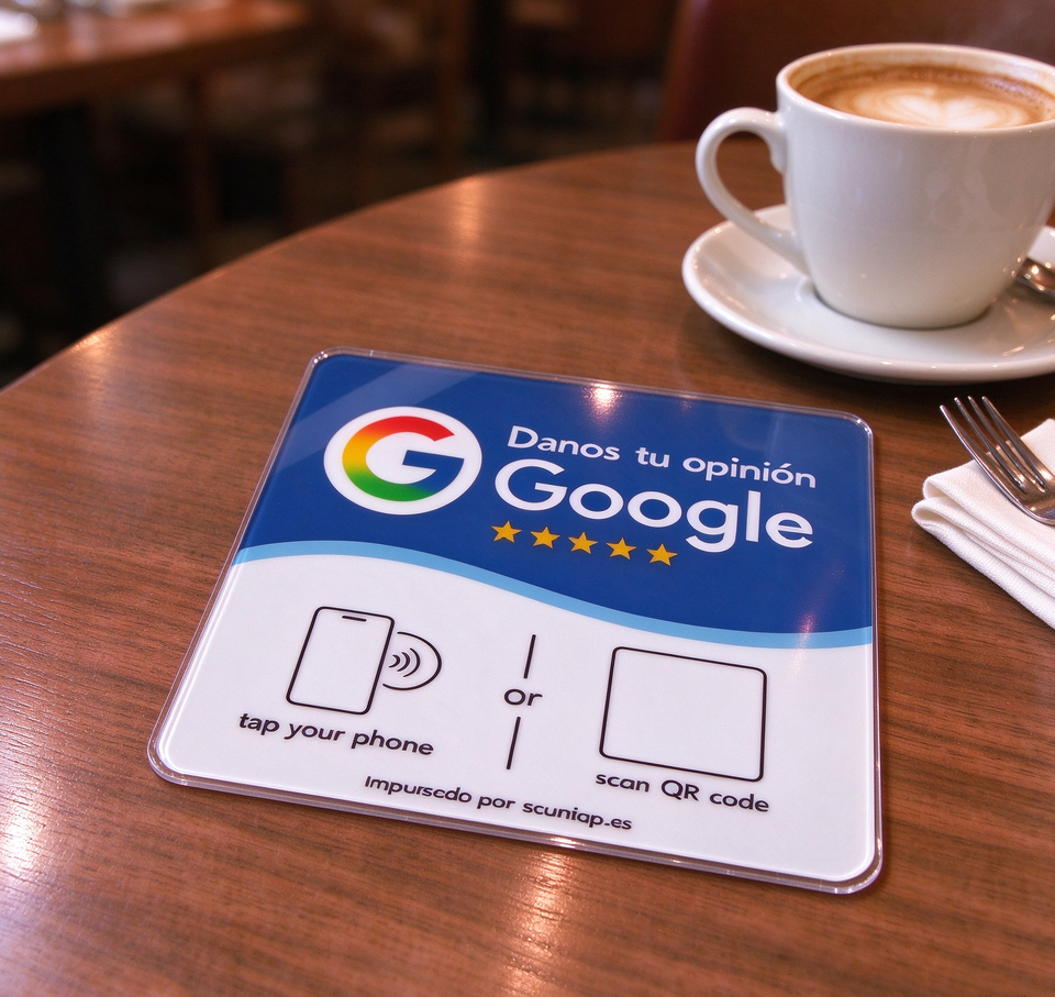 Custom NFC Table Label for Google Review, Dynamic QR Code, Acrylic ...