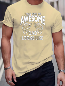 T-shirt da uomo a maniche corte, vestibilità ampia, traspirante, ad asciugatura rapida, in raso, con stampa grafica, casual, girocollo. Questo è il look di un papà fantastico. - Product Image 2