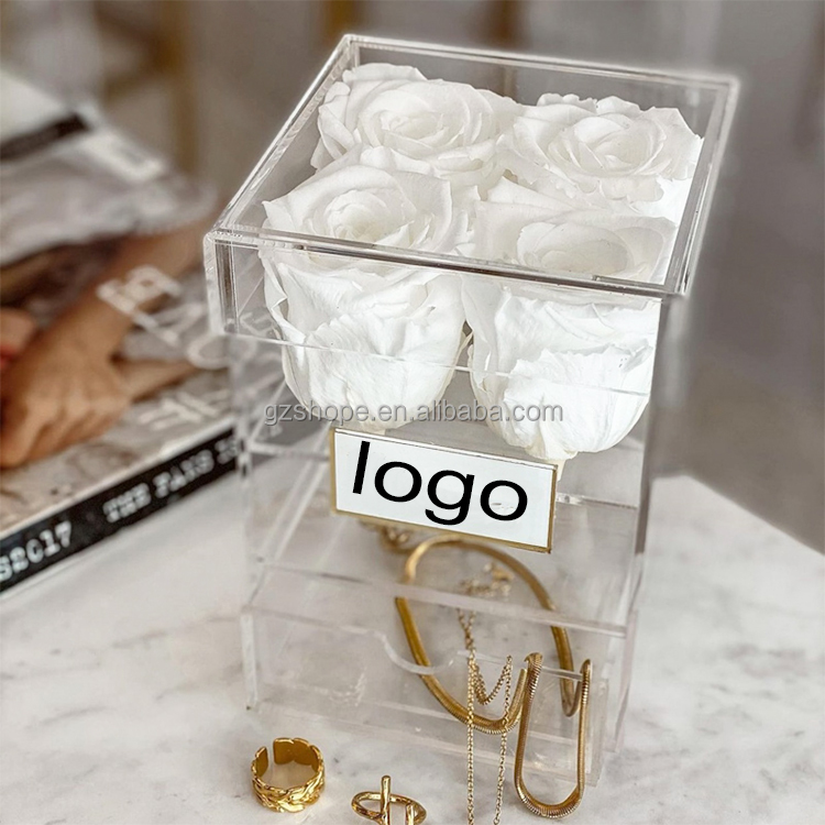 acrylic display box flowers