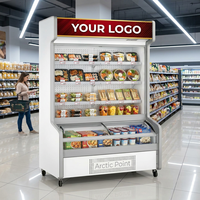 Vitrine réfrigérée commerciale pour aliments frais, comptoir de présentation pour traiteur, vitrine réfrigérée pour aliments cuits, réfrigérateur de présentation pour aliments froids pour buffet