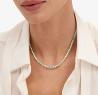 Nouveauté Collier Tennis pour Femme en Or 14 carats Plaqué Or avec Serti à Griffes de 3 mm Opale Bijoux Cadeaux