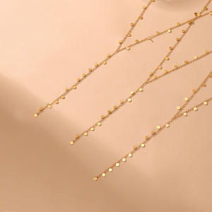 Trendy einfache Pailletten Anhänger Quaste lange Y-Form Halskette All-Match Schlüsselbein Kette Licht Luxus Temperament geometrisch - Product Image 1