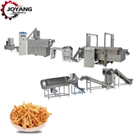 Ligne de production de snacks extrudés entièrement automatique, contrôlée par PLC, en acier inoxydable, pour chips, bugles et granulés 3D