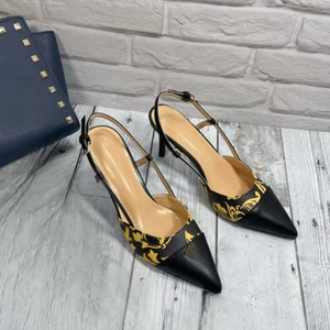 Zapatos de Tacón Alto Personalizados de Alta Gama para Mujer, Elegancia Clásica, Punta en Pico Negra, Zapatos de Verano a la Moda - Product Image 5