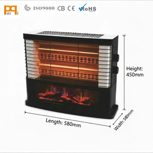Calentador Eléctrico de Cuarzo Infrarrojo de 2400W Máx. con Precio Mayorista, Chimenea Metálica Personalizable con Imagen de Llama Realista y Protección de Inclinación de 360° - Product Image 2