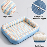 Coussin de couchage imperméable rayé pour chien, toutes saisons, pour petits, moyens et grands chiens, tapis de couchage résistant aux déchirures, coussin de niche d'été