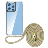 Coque de téléphone intégrée en TPU acrylique 2-en-1 rigide avec cordon de suspension pour iPhone 17 Pro Max, étui-collier