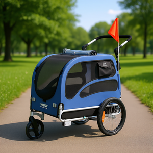 Remolque para Bicicleta para Perros Vevor, Capacidad de 100 Libras, Carrito Plegable para Mascotas, Transportador de Nailon para Exteriores - Product Image 2