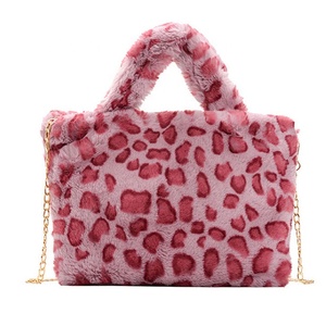 Bella Ragazza di Spalla Della Peluche Del Leopardo Borse del Tote di Crossbody Catena della <span class=keywords><strong>Pelliccia</strong></span> Del Faux Borsa - Product Image 1