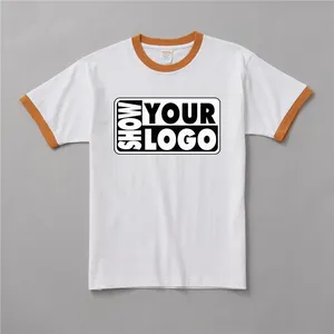 Модная футболка унисекс с цветным контрастным 100% и коротким рукавом и логотипом 210gsm