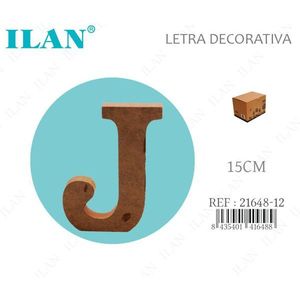 Insegna da parete decorativa in legno con lettera J di 15 cm di Ilan - Product Image 1