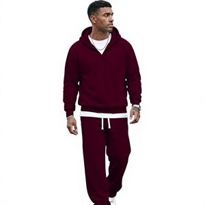 1. Ensemble de survêtement sportif décontracté pour homme de qualité supérieure, veste et pantalon assortis, vente en gros - Product Image 1