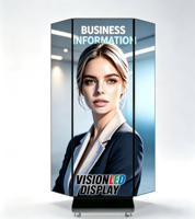 Écran LED pliable pour affichage publicitaire intérieur P1.53 GOB, double face, trois côtés, affichage électronique LED à trois plis