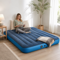 Lit d'air gonflable portable Bestway 671MK en PVC floqué, pour intérieur et extérieur, camping, avec pompe intégrée