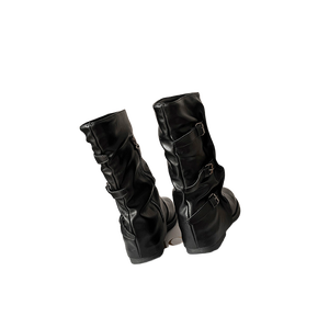 2025 Offre Spéciale pliable manchette <span class=keywords><strong>Western</strong></span> <span class=keywords><strong>bottes</strong></span> femmes talon épais Slouch empilé mollet cavalier en gros - Product Image 3