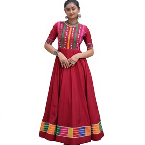 Vestido Rosa de Tela Romana Moderna, Especial para Festivales, Reversible, Estilo Étnico de India y Pakistán, para Mujeres, Bodas y Fiestas - Product Image 1