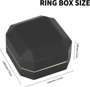 2026 High Quality Luxury Gold Color OEM ODM Custom Brand Logo LED <strong>Jewelry</strong> <strong>Box</strong> with Light for Rings - Product Image 2