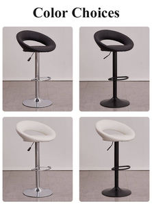 Silla de Bar Giratoria de 360 Grados con Altura Ajustable, Asiento de Cuero, Base de Patas Metálicas, Moderna, para Exteriores, Hoteles, Centros Comerciales, Bares, Cafeterías, Cocina - Product Image 6