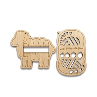 Règle de tricot en bois multifonctionnelle, jauge de fil, règle de densité pour échantillons de pulls, outil de tricot manuel, règle de mesure avec motif gravé