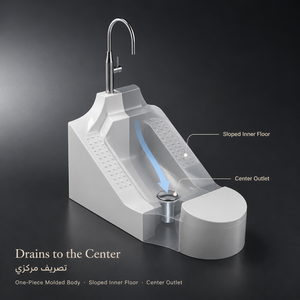 Lavabo <span class=keywords><strong>de</strong></span> cerámica <span class=keywords><strong>de</strong></span> una pieza para ablución musulmana (Wudu), montado en el suelo, para lavado <span class=keywords><strong>de</strong></span> pies y manos, sanitario para baño. - Product Image 4