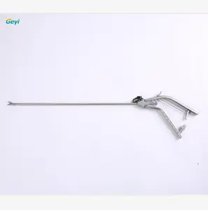 Geyi acessório cirúrgico de 5mm, reutilizável, em formato de arma, suporte de agulha, fórceps, instrumento laparoscópico
