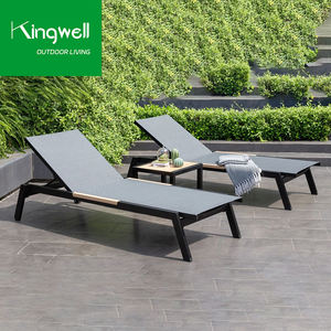 Chaise longue <span class=keywords><strong>de</strong></span> <span class=keywords><strong>jardin</strong></span> en aluminium noir, mobilier <span class=keywords><strong>de</strong></span> piscine, chaise longue empilable pour la plage, chaise longue <span class=keywords><strong>de</strong></span> piscine extérieure - Product Image 1