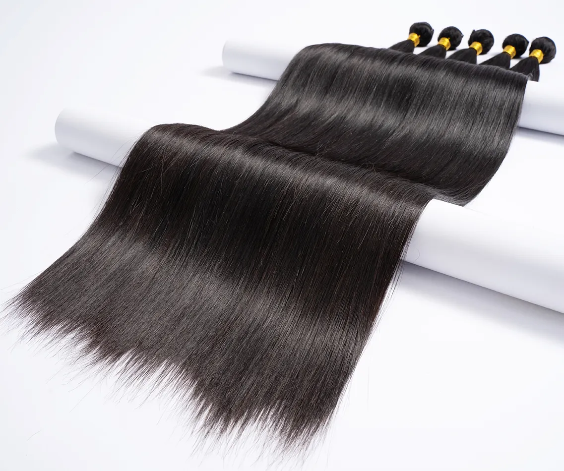 sleek high quality wholesale bundle 8A 18 to 40 inches luxury hair Brazilian straight weaving human hair extension for women