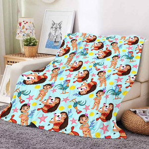 Manta de Felpa Ultra Suave, Cálida y Acogedora, con Diseño de la Princesa del Mar, Moana, para Niñas, Personalizable - Product Image 1