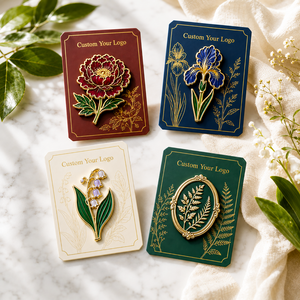 Pins de Esmalte Duro Botánicos Modernos Personalizados, Chapados en Oro, con Diseño de Peonía, Iris y Lirio de los Valles, Insignias Metálicas para Solapa - Product Image 3