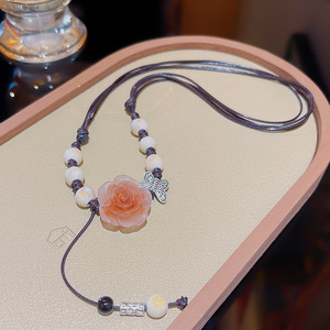 Collar de Rosas Tejidas, No se Destiñe, para Mujer, Verano 2026, Nuevo Estilo <span class=keywords><strong>Chino</strong></span>, Accesorios, <span class=keywords><strong>Cadena</strong></span> de Clavícula de Alta Calidad - Product Image 3