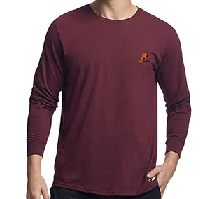 Camiseta de Manga Larga para Hombre, Mezcla de Algodón, Tejido de Punto Jersey, Cuello Redondo, Lisa, con Logotipo Personalizado, Ropa Casual Urbana de Alta Calidad - Product Image 1
