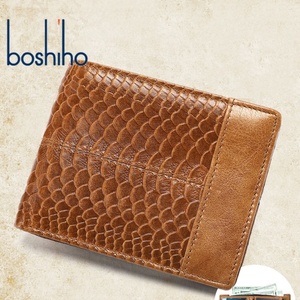 Boshiho Customized Embossed Bifold Short <b>Wallet</b> for Men Genuine Leather Zipper Coin Pocket <b>Card</b> <b>Holder</b> Credit <b>Card</b> Use Features - Product Image 3