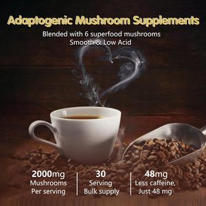 <span class=keywords><strong>Café</strong></span> con Extracto de Hongos 10 en 1, Complejo con Melena de León, Reishi y Cordyceps, Suplemento en Polvo para el Apoyo Inmunológico en Adultos, Venta al Por Mayor - Product Image 3