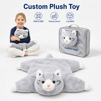 Peluche chat micro-ondable lestée à la lavande, jouet en peluche personnalisé, jouet doux et mignon pour l'anxiété