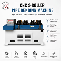 Máquina dobladora de tubos CNC de 9 rodillos de alta resistencia S09T-220, equipo hidráulico para conformado de tubos de acero con control PLC
